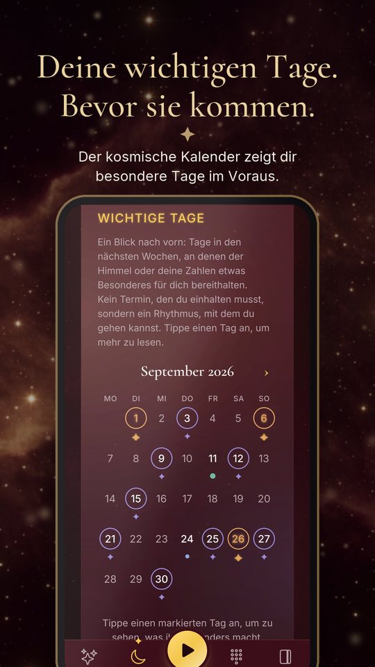 Deine wichtigen Tage. Bevor sie kommen.
